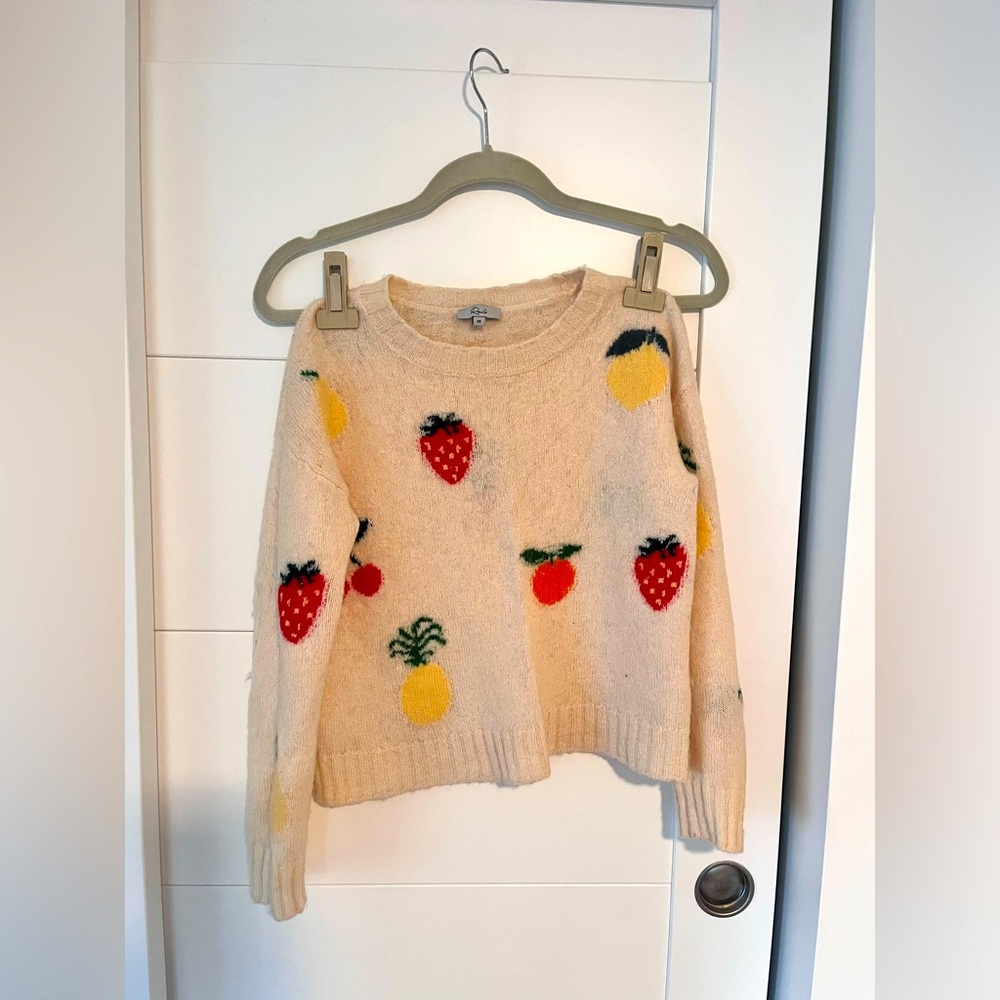 Rails Cream Sweater with Fruit Motif